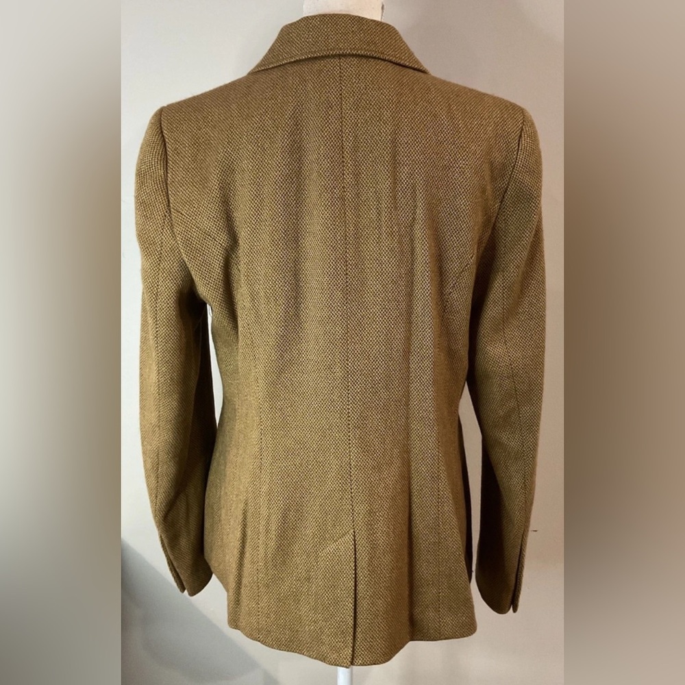 Lauren Ralph Lauren Brown Russ Yarn Dye Twill Wool Jacket/Blazer Women Sz 12 NWT - Picture 7 of 13